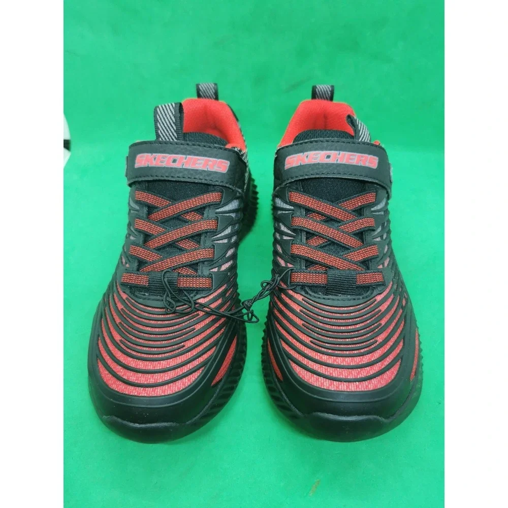 Skechers Boys Comfortable Sneakers -Black/Red - Size 2 Little Kid New